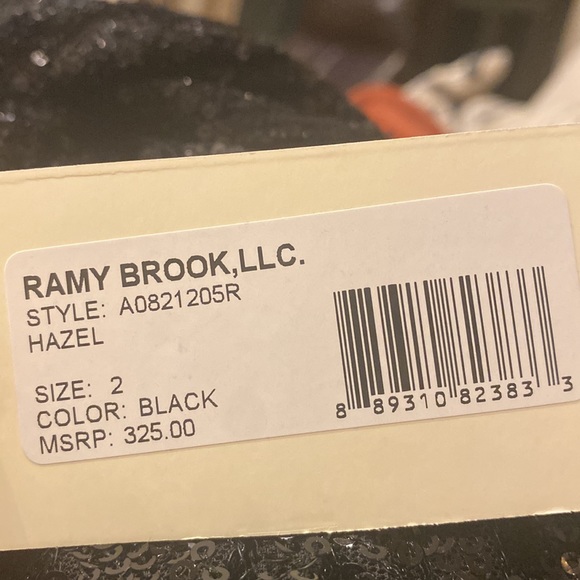 NWT Ramy Brook Black Skye Sequin Puff Sleeve Top Size 2 - Picture 7 of 7